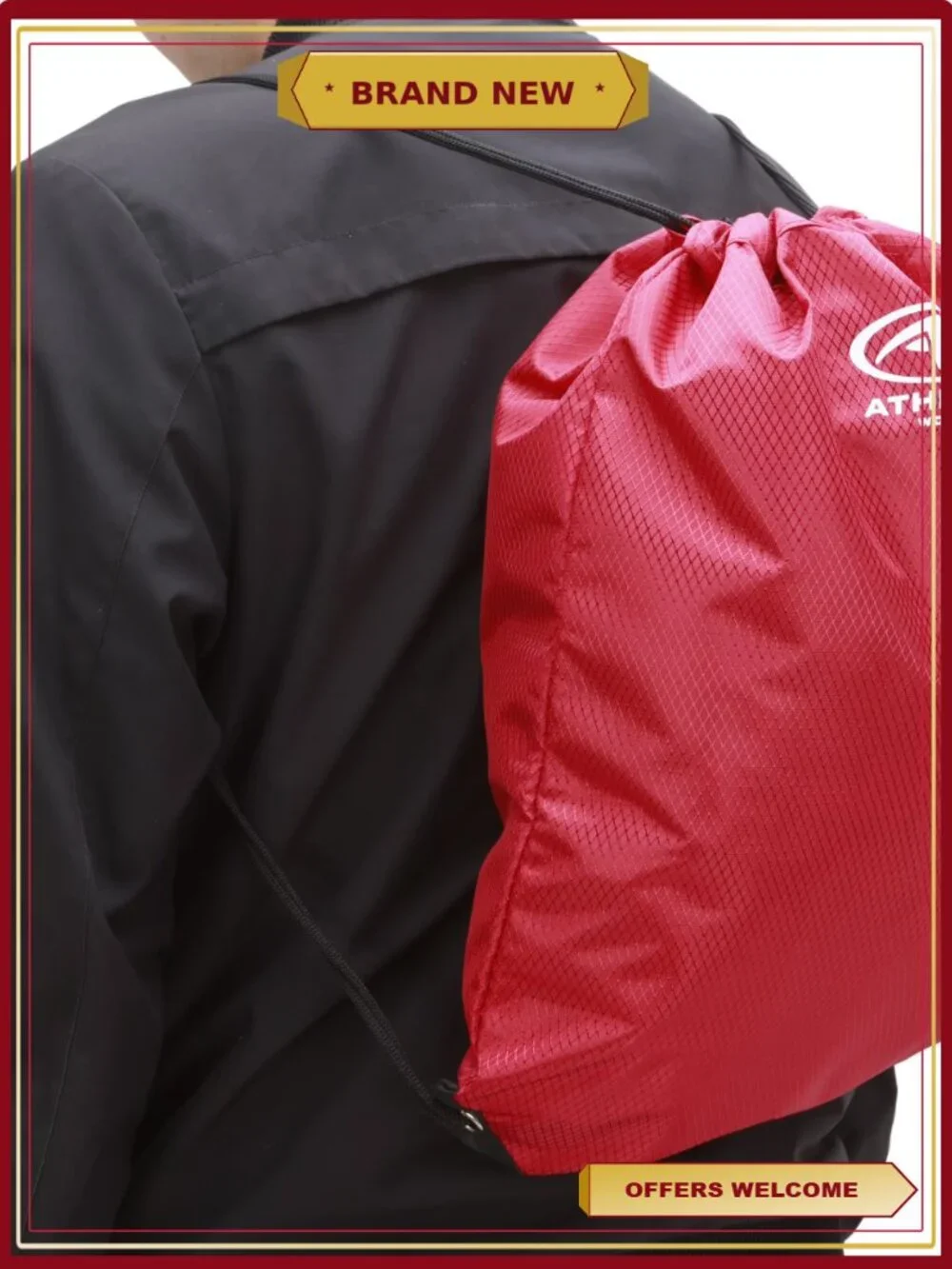 Unisex Adult Fitness Gym Cinch Sack Backpack - Durable Drawstring Bag